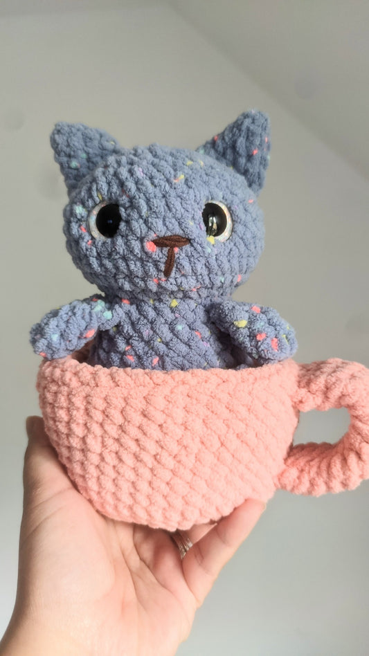 Kitten in a tea mug